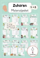 Vorschau - Spiele - Zuhören: Hörgeschichte, Hörverstehen Klasse 1 + 2 | Materialpaket - Deckblatt