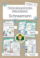 Vorschau - Stundenentwürfe - Fächerübergreifendes Materialpaket: Schneemann (Klasse 1-2) - Deckblatt
