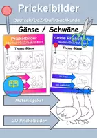 Vorschau - Mal- und Bastelvorlagen - Prickelbilder / Fensterbilder PAKET Thema Gänse - Grundschule - Bastelvorlagen - Deckblatt
