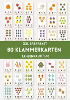 Vorschau - Stationenlernen - 80 Klammerkarten Zahlen 1-10 – Mengen erfassen, Zahlen lernen, Zählen – Ostern, Halloween, Weihnachten & Obst/Gemüse - Deckblatt