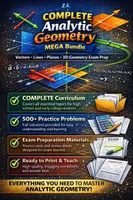 Vorschau - Unterrichtsreihen - Complete Analytic Geometry Mega Bundle – From Vectors to Exam Preparation | Bilingualer Mathe-Unterricht | Bundle - Deckblatt
