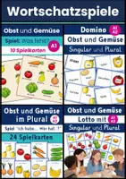 Vorschau - Arbeitsblätter - DaF DaZ Obst und Gemüse | Spiele A1 A2 - Deckblatt