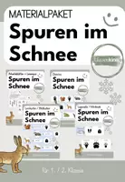 Vorschau - Spiele - MATERIALPAKET: SPUREN IM SCHNEE: Tiere im Winter 1. Klasse - Deckblatt