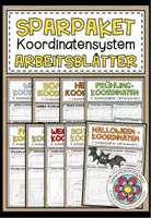 Vorschau - Arbeitsblätter - KOORDINATENSYSTEM – SPARPAKET (wachsendes Paket) - Deckblatt