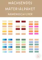 Vorschau - Anderer Materialtyp - Materialpaket: kleine Namensschilder in verschiedenen Farbtönen - Deckblatt