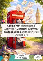 Vorschau - Arbeitsblätter - Simple Past Materialpaket Englisch Klasse 5–8 - Deckblatt