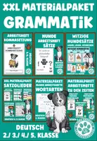 Vorschau - Arbeitsblätter - XXL Materialpaket Grammatik Deutsch Zeiten Satzglieder Wortarten - Deckblatt