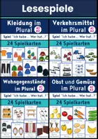 Vorschau - Spiele - DaF DaZ | Lesespiele | Plural üben | A1 A2 - Deckblatt