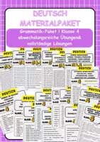 Vorschau - Arbeitsblätter - Materialpaket-Grammatik Klasse 4 abwechslungsreiche Übungen & vollständige Lösungen - Deckblatt