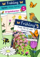 Vorschau - Arbeitsblätter - Frühling | Spiele | Was fehlt und Unterschiede finden | DaF DaZ - Deckblatt
