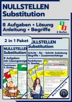 Vorschau - Arbeitsblätter - Substitution anwenden | Nullstellen berechnen - Deckblatt