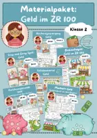 Vorschau - Arbeitsblätter - Materialpaket: Geld im ZR 100, Klasse 2 - Deckblatt