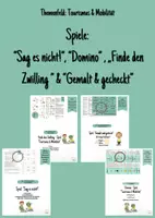 Vorschau - Arbeitsblätter - Tourismus & Mobilität - Spiele: „Sag es nicht“, „Domino“, „Finde den Zwilling“ und „Gemalt & gecheckt“ - Deckblatt