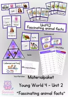 Vorschau - Spiele - Materialpaket - Young World 4 - Unit 2 "Fascinating animal facts" - Deckblatt