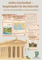 Vorschau - Stundenentwürfe - Antikes Griechenland - Komplettpaket für den Unterricht Unterrichtsreihe mit Arbeitsblättern, Lernkontrolle und Rätseln - Deckblatt