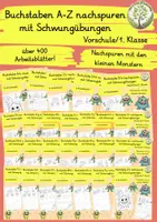 Vorschau - Arbeitsblätter - Materialpaket - Buchstaben nachspuren – A-Z (Vorschule / 1. Klasse) - Deckblatt
