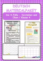 Vorschau - Arbeitsblätter - Materialpaket – Die 4 Fälle im Deutschen: Nominativ, Akkusativ, Dativ und Genitiv - Deckblatt