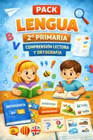 Vista previa - Unidades / Secuencias / Situaciones de Aprendizaje - PACK LENGUA 2º PRIMARIA CASTELLANO – COMPRENSIÓN LECTORA, ORTOGRAFÍA Y EXPRESIÓN ESCRITA - Portada