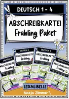 Vorschau - Aufgabenkarten - Materialpaket Abschreibkarteien Frühling Klasse 1, 2, 3 und 4 - Deckblatt