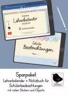 Vorschau - selbst erstellte Cliparts/Grafiken - Materialpaket: digitaler Lehrerkalender 26/27und Notizbuch für Schülerbeobachtungen - Deckblatt