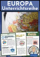 Vorschau - Arbeitsblätter - EUROPA – Unterrichtsreihe mit Infotexten, Aufgaben & Lösungen (Erdkunde Sek I) - Deckblatt