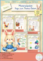 Vorschau - Spiele - Materialpaket Yoga zum Thema Ostern Osteryoga Kinderyoga - Deckblatt