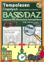 Vorschau - Arbeitsblätter - Doppelpack: Tempolesen „Basis/DaZ“ für Klasse 2/3 - Deckblatt