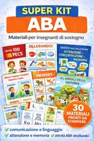 anteprima - Esercizi - 30 Materiali ABA per comunicazione, linguaggio e attenzione - Pagina di copertina