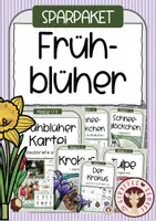 Vorschau - Unterrichtsreihen - Frühblüher – Materialpaket mit Wissenskartei, Leporellos & Legekreisen - Deckblatt
