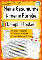Vorschau - Mal- und Bastelvorlagen - Meine Geschichte & meine Familie – Komplettpaket Sachunterricht (Grundschule) - Deckblatt