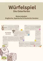 Vorschau - Spiele - Materialpaket: Würfelspiel "Meine Osterferien" - differenziert - Spanische, Englisch & Deutsche Version - Deckblatt