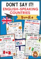 Vorschau - Spiele - BUNDLE: Don't Say It! – English-Speaking Countries – Speaking Game - Deckblatt