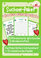 Vorschau - Stundenentwürfe - Suchsel Frühlingspaket - Wortsuche + Schreibaufgabe (differenziert) - Deckblatt