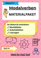 Vorschau - Arbeitsblätter - Materialpaket: Modalverben üben – Arbeitsblätter & Übungen (A1–A2) | möchten, können, müssen, dürfen, sollen, wollen - Deckblatt