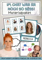 Vorschau - Arbeitsblätter - Im Chat war er noch so süß! - Komplettes Materialpaket zur Lektüre (Kapitel 1–8) - Deckblatt