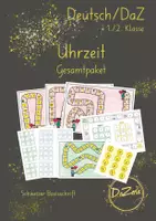 Vorschau - Unterrichtsreihen - Materialpaket Uhrzeiten Spiele (wachsendes Paket) - Deckblatt