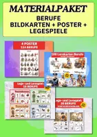 Vorschau - Arbeitsblätter - Materialpaket Berufe – Bildkarten, Poster & Legespiele für Wortschatzarbeit und Sprachförderung (DaZ/DaF) - Deckblatt