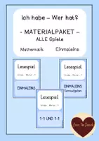 Vorschau - Spiele - Materialpaket Ich habe wer hat Einmaleins Lesespiele - Deckblatt