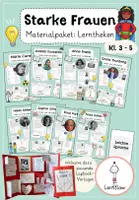 Vorschau - Arbeitsblätter - Weltfrauentag - Starke Frauen: Lerntheke, Lapbook | Materialpaket - Deckblatt
