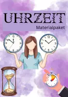 Vorschau - Spiele - Materialpaket Uhrzeit (inkl. Spiele, Prüfungen, Arbeitsblätter, etc.) - Deckblatt