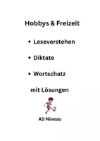 Vorschau - Arbeitsblätter - Hobbys & Freizeit A1 Lesen.Wortschatz.Diktat DaZ DaF - Deckblatt