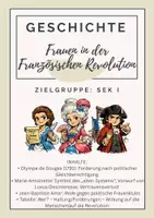 Vorschau - Arbeitsblätter - Materialpaket: Frauen in der Französischen Revolution – 3 Personen/Positionen vergleichen (Tabelle + Quellenarbeit) - Deckblatt
