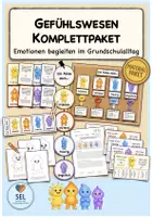Vorschau - Arbeitsblätter - Gefühlswesen Komplettpaket: Emotionen begleiten im Grundschulalltag / Poster, Karten & Reflexionshilfen / Soziales Lernen / differenziert / Classroom Management - Deckblatt