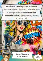 Vorschau - Arbeitsblätter - Großes Kreativpaket Schule – Ausmalbilder, Pop Art, Mandalas & Kunstprojekte (wachsendes Materialpaket) | Deutsch / Kunst Klasse 1–6 - Deckblatt