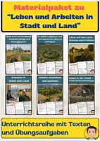 Vorschau - Arbeitsblätter - Materialpaket: Leben und Arbeiten in Stadt und Land - Deckblatt