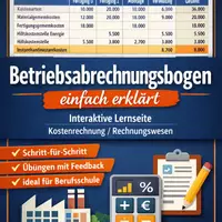 Vorschau - Arbeitsblätter - BAB komplett, interaktive Lernseite + Aufgabengenerator in HTML - Deckblatt