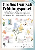 Vorschau - Mal- und Bastelvorlagen - Materialpaket: Vertretungsstunden Deutsch Frühling - Deckblatt