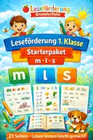 Vorschau - Arbeitsblätter - Leseförderung 1. Klasse - Starterpaket m - l - s - Deckblatt