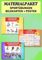 Vorschau - Poster - Materialpaket Bewegung & Sport: 188 Bildkarten + Lernposter für Unterricht, Sprachförderung & Bewegungspausen - Deckblatt