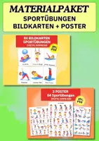Vorschau - Poster - Materialpaket Sport & Bewegung: 84 Bildkarten und Poster für strukturierte Bewegungspausen - Deckblatt